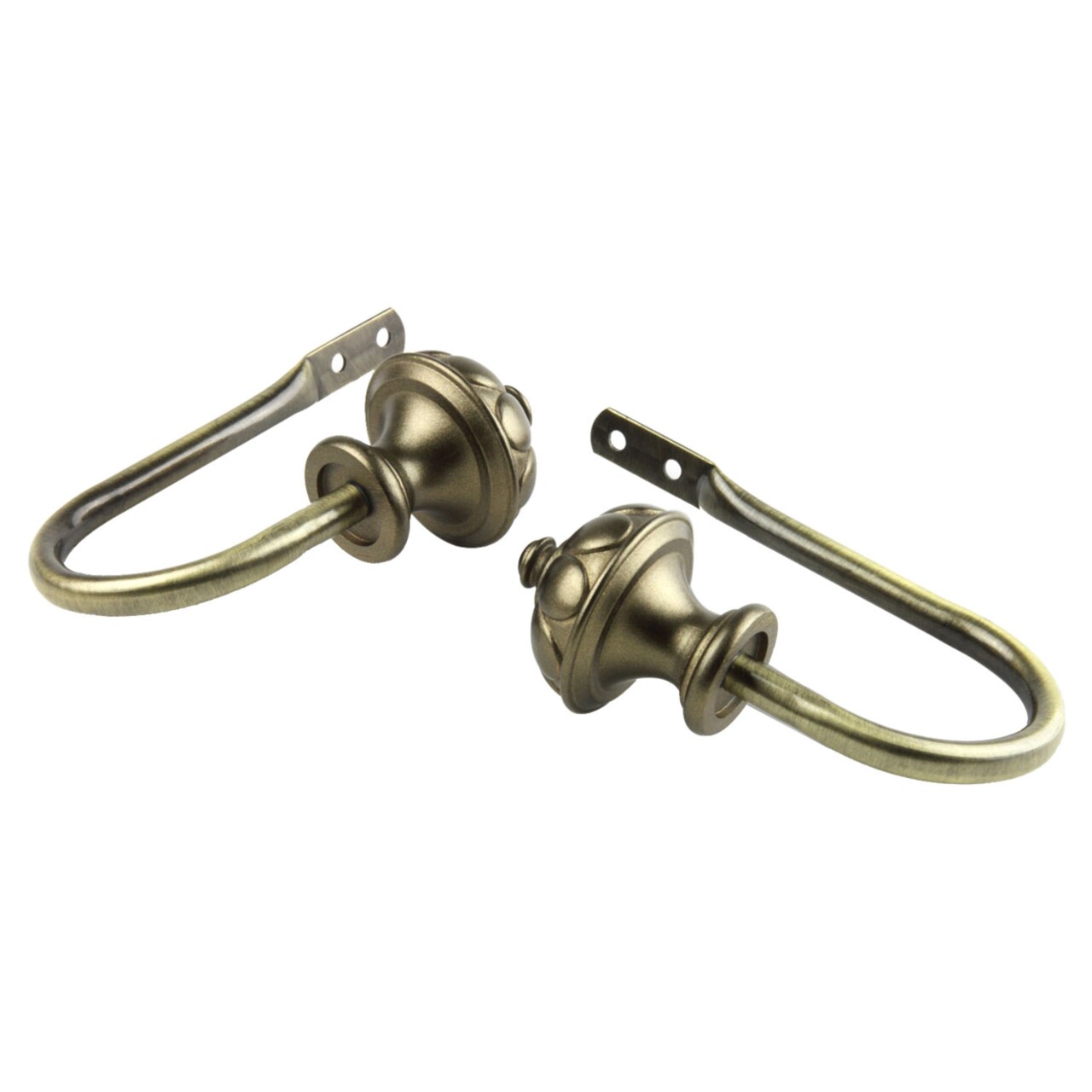 Rod Desyne Home Decorative Antique Brass Sierra Decorative Holdback Pair